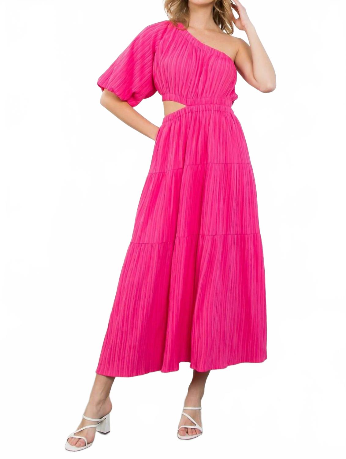 Тропическое направление Многоярусное платье с одним плечом в розовом цвете THML
Тропическое направление Многоярусное платье с одним плечом в розовом цвете THML