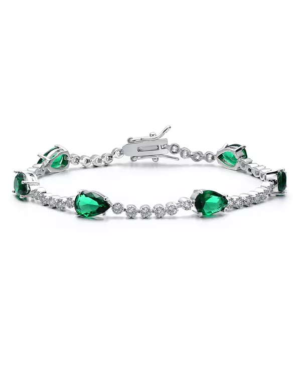 Теннисный браслет с покрытием из белого золота и цветными грушевидными кубическими цирконами Rachel Glauber, green
Теннисный браслет с покрытием из белого золота и цветными грушевидными кубическими цирконами Rachel Glauber, green