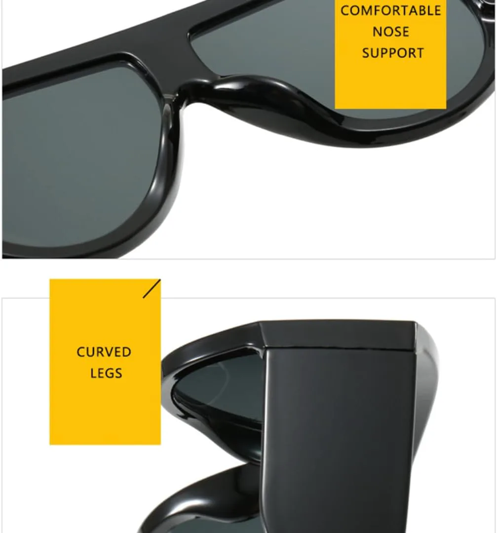 Ретро-солнцезащитные очки большого размера для женщин и мужчин в стиле панк с широкими дужками, в тренде, с защитой от УФ-излучения UV400 UATXTAU, Black Yellow
Ретро-солнцезащитные очки большого размера для женщин и мужчин в стиле панк с широкими дужками, в тренде, с защитой от УФ-излучения UV400 UATXTAU, Black Yellow