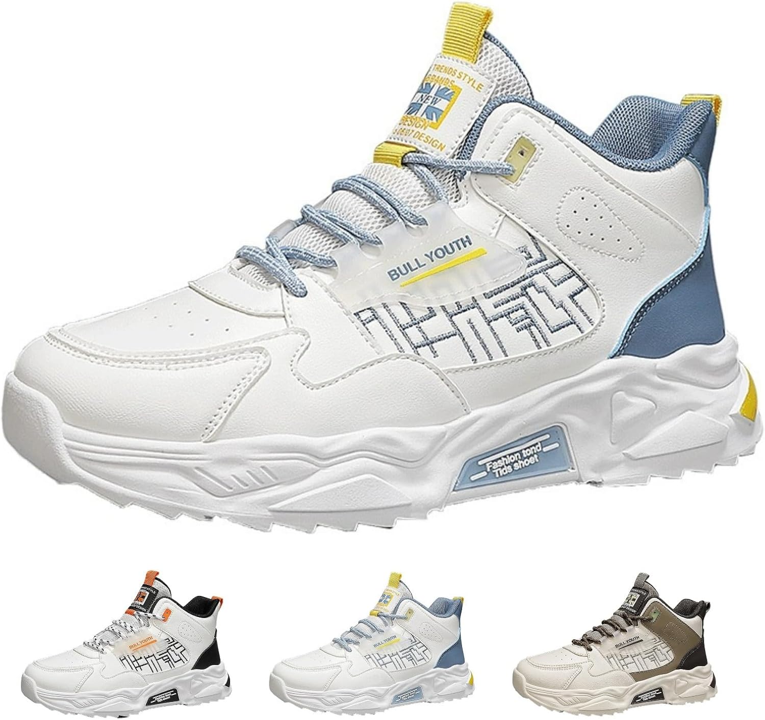 Мужские высокие кроссовки MACEFIL с массивной подошвой, модные, удобные, противоскользящие, для повседневной ходьбы, спорта и баскетбола, белый/синий
Мужские высокие кроссовки MACEFIL с массивной подошвой, модные, удобные, противоскользящие, для повседневной ходьбы, спорта и баскетбола, белый/синий