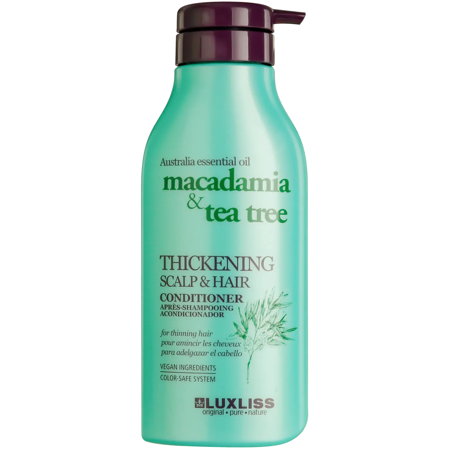 Luxliss Macadamia&Tea Tree кондиционер для волос, 500 мл
Luxliss Macadamia&Tea Tree кондиционер для волос, 500 мл