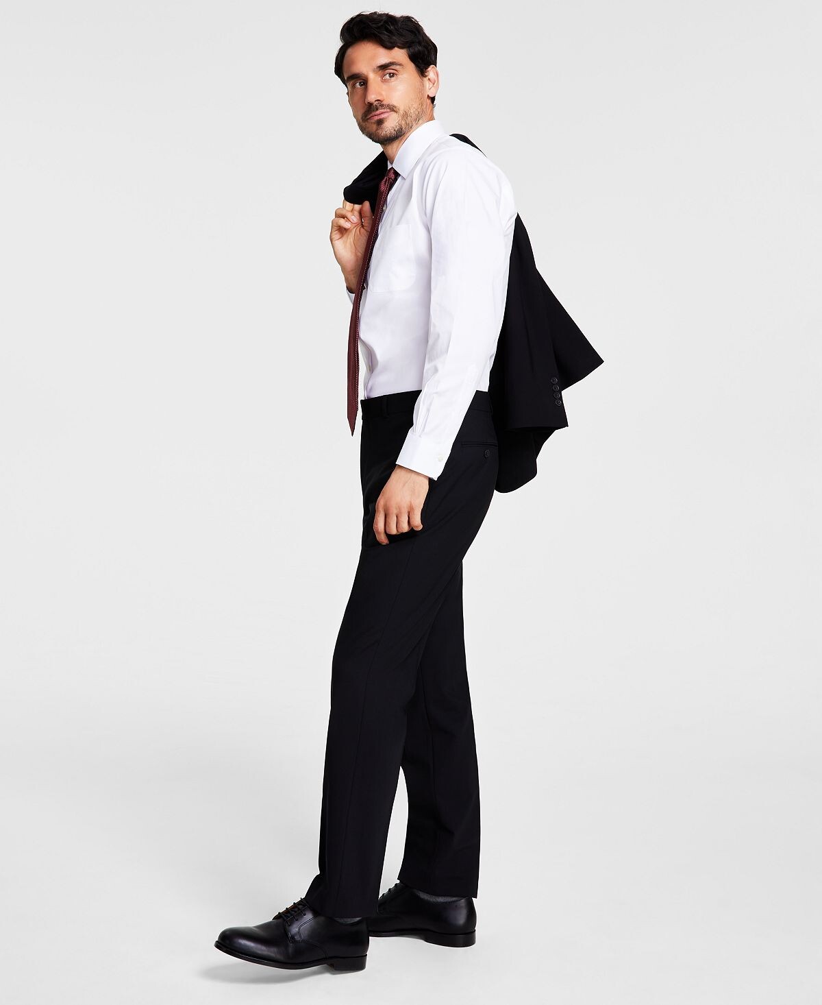 Мужские костюмные брюки классического кроя из эластичной шерстяной смеси Brooks Brothers 
Мужские костюмные брюки классического кроя из эластичной шерстяной смеси Brooks Brothers