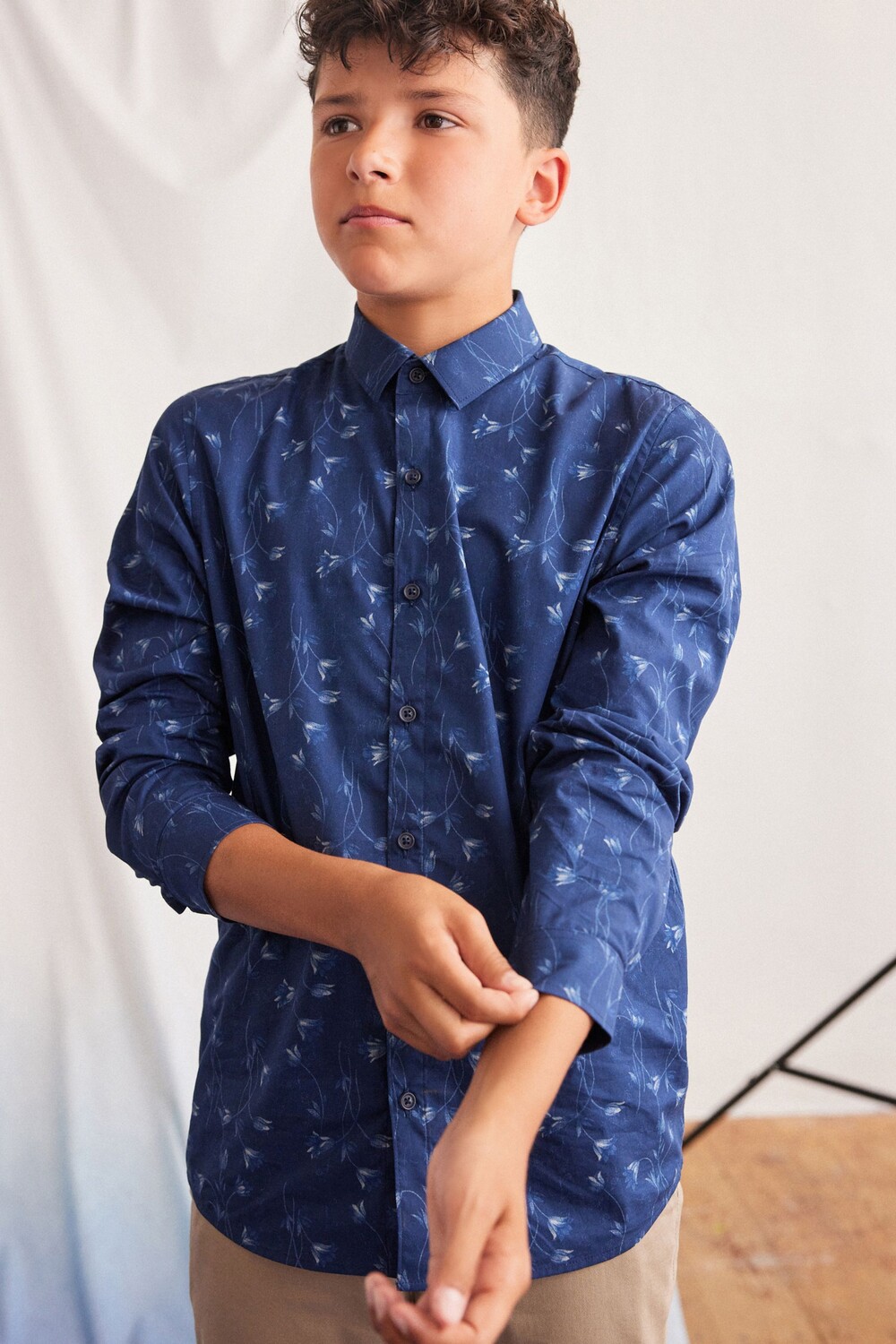 Элегантная рубашка с длинными рукавами и принтом Next, синий
Элегантная рубашка с длинными рукавами и принтом Next, синий