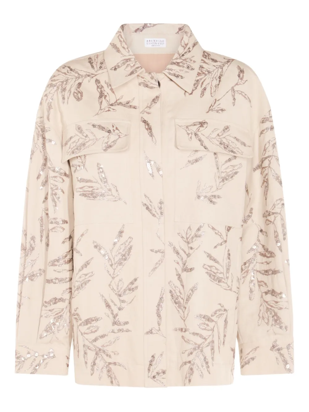 Рубашка с принтом в виде листьев, украшенная пайетками Brunello Cucinelli, нейтральный
Рубашка с принтом в виде листьев, украшенная пайетками Brunello Cucinelli, нейтральный
