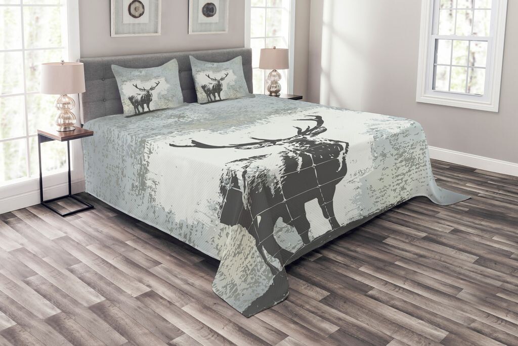 Комплект покрывала ABAKUHAUS Antler, силуэт оленя в стиле гранж, комплект с моющимися наволочками, для односпальных кроватей 264 x 220 см, серо-черный
Комплект покрывала ABAKUHAUS Antler, силуэт оленя в стиле гранж, комплект с моющимися наволочками, для односпальных кроватей 264 x 220 см, серо-черный