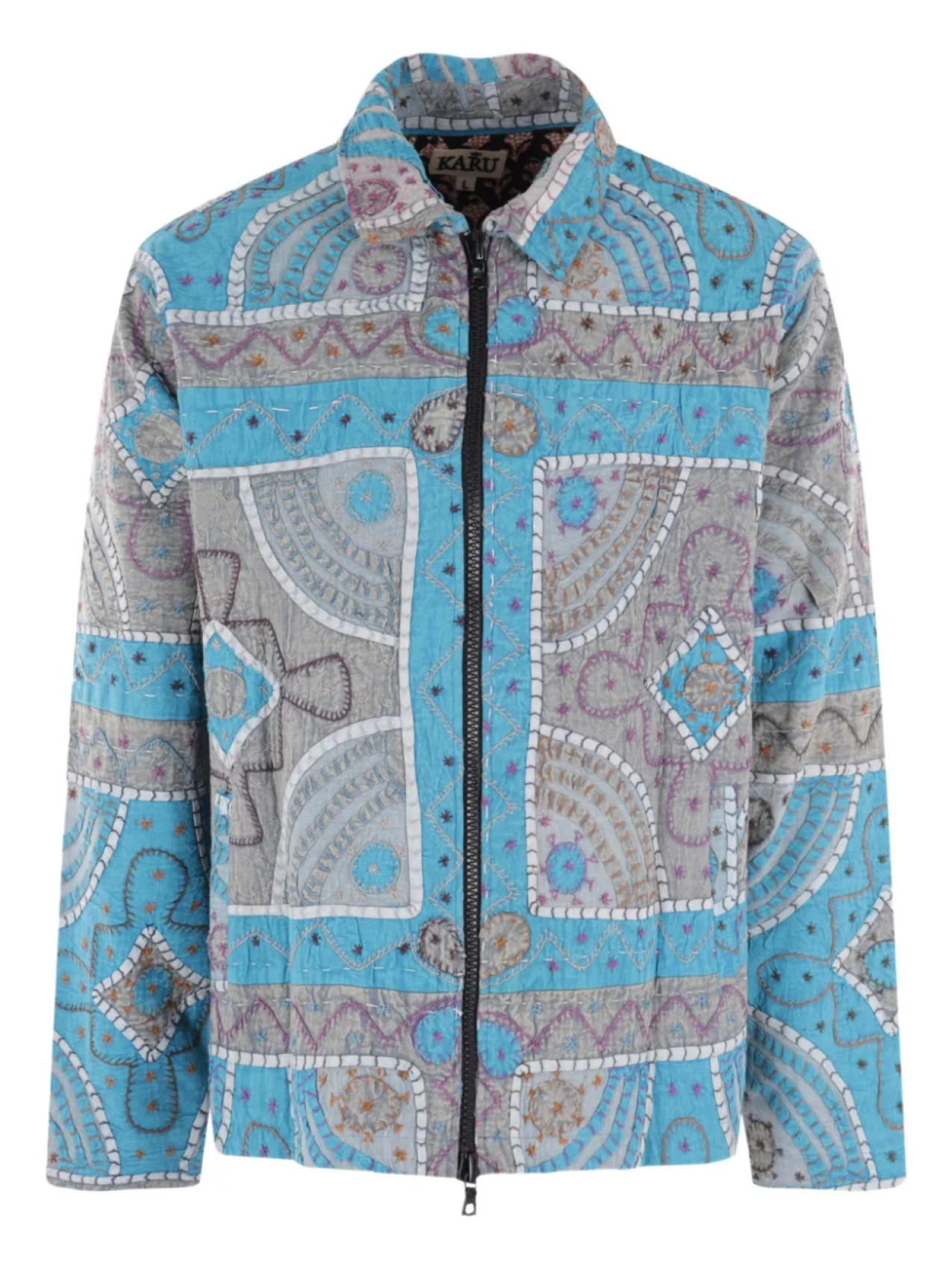 Куртка с вышивкой в стиле пэчворк Kartik Research, синий 
Куртка с вышивкой в стиле пэчворк Kartik Research, синий