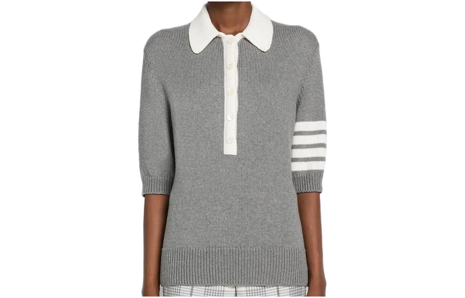 Футболка-поло женская серая THOM BROWNE, серый
Футболка-поло женская серая THOM BROWNE, серый