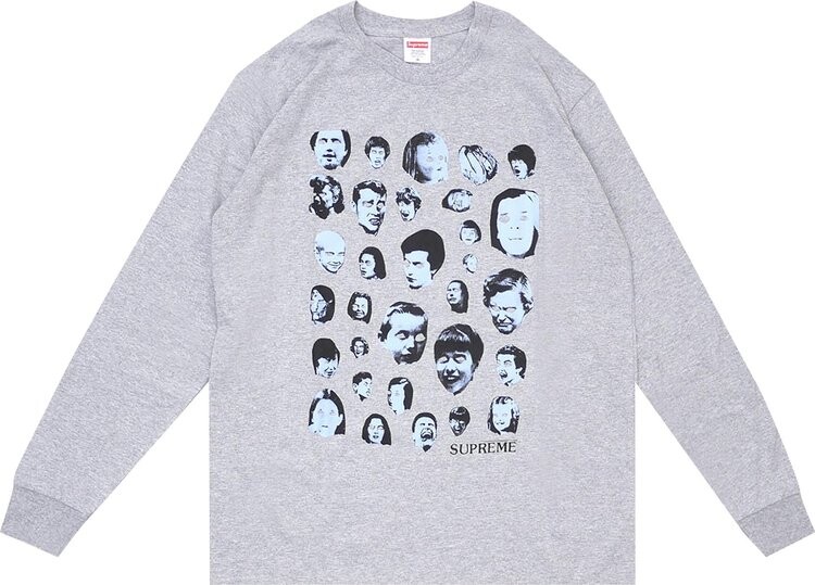 Лонгслив Supreme Faces Long-Sleeve Tee 'Heather Grey', серый 
Лонгслив Supreme Faces Long-Sleeve Tee 'Heather Grey', серый