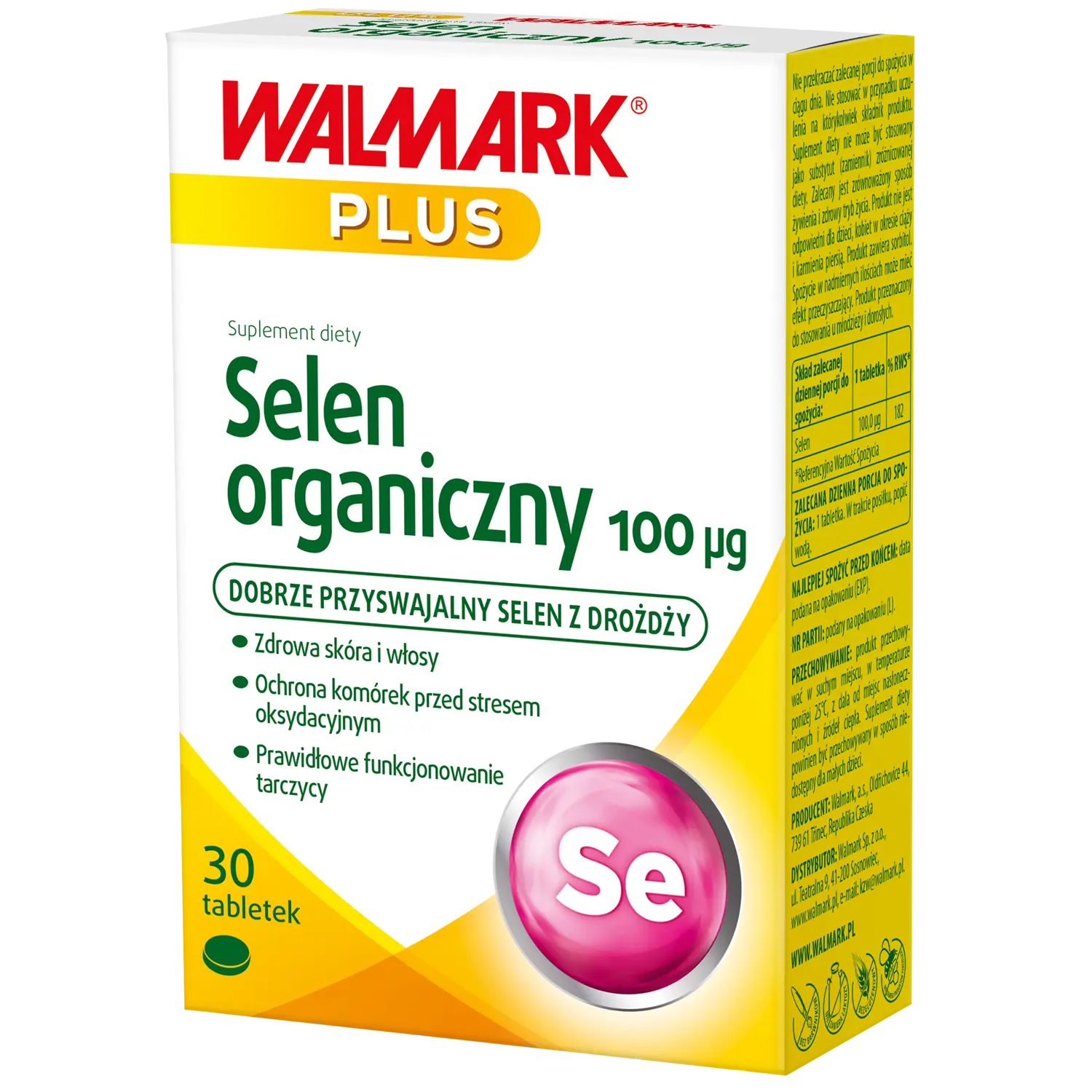 Walmark Plus Selen Organiczny биологически активная добавка, 30 таблеток/1 упаковка
Walmark Plus Selen Organiczny биологически активная добавка, 30 таблеток/1 упаковка