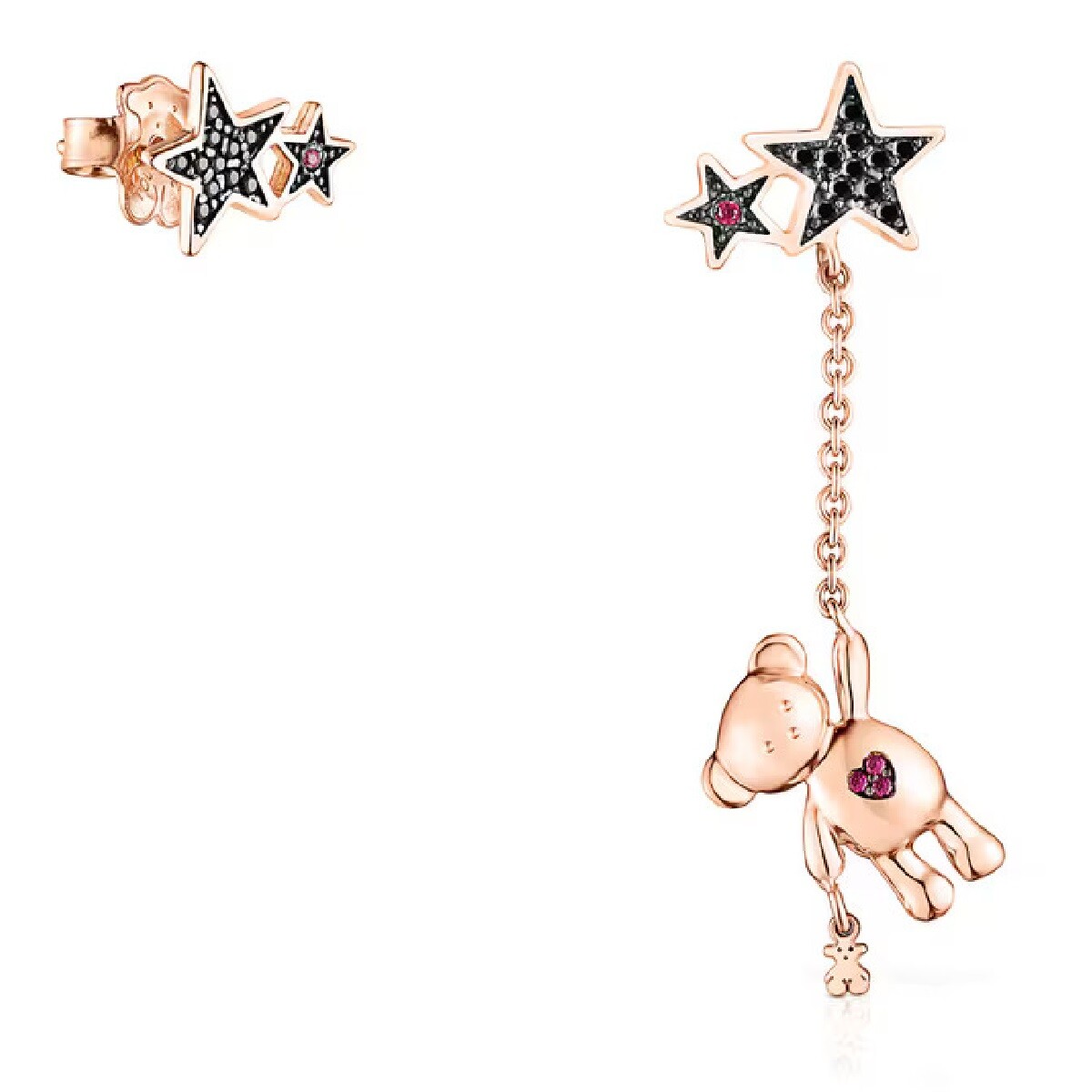 Серьги Tous Teddy Bear Stars Short/long, розовое серебро/шпинель/рубин
Серьги Tous Teddy Bear Stars Short/long, розовое серебро/шпинель/рубин