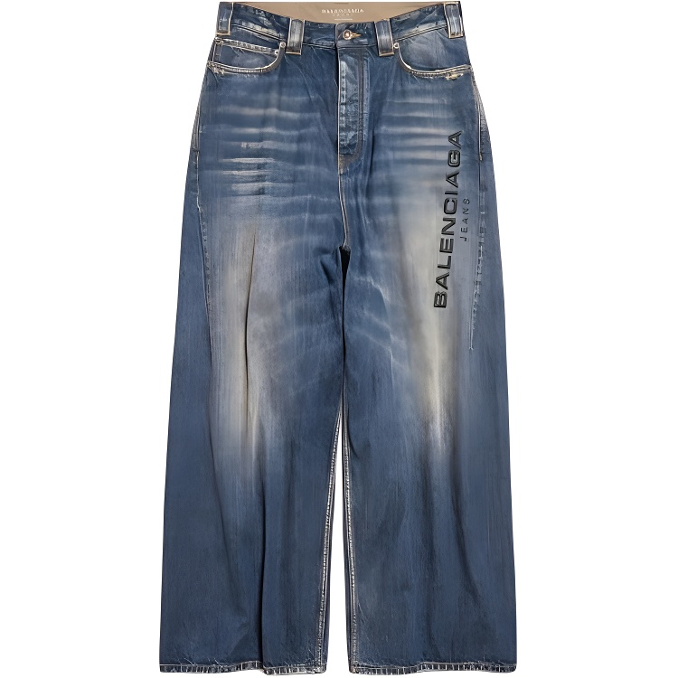 Джинсы прямого кроя с вышитым логотипом Balenciaga, синий
Джинсы прямого кроя с вышитым логотипом Balenciaga, синий