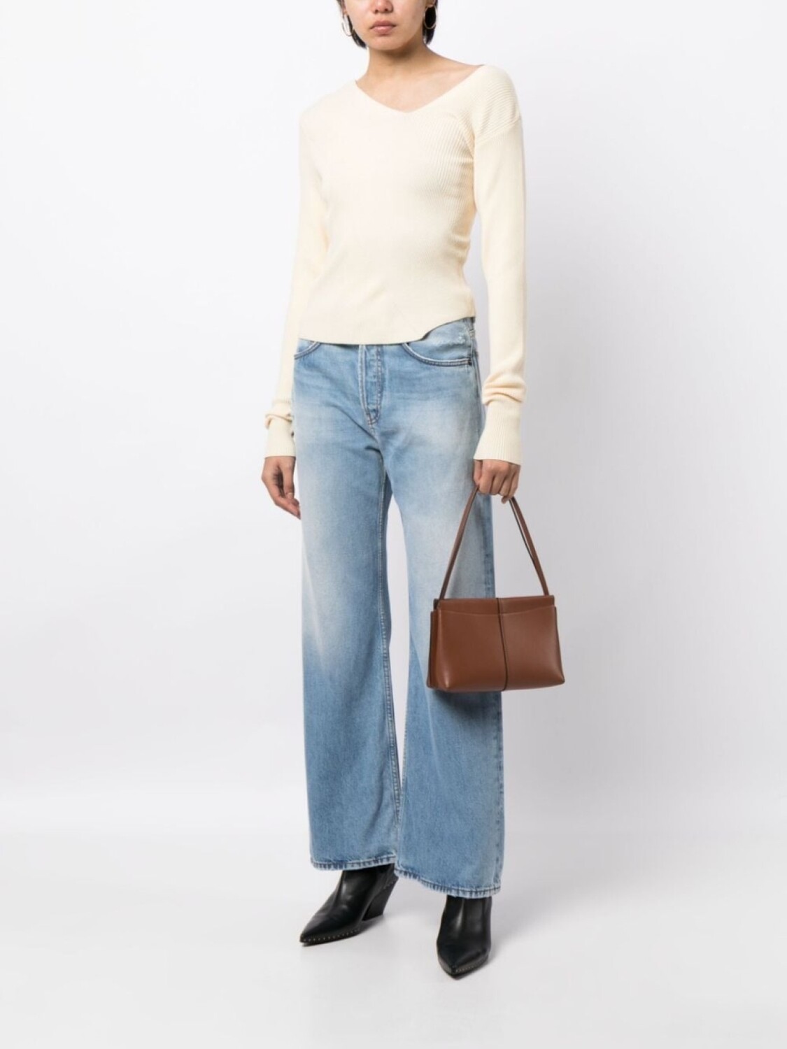 System джемпер асимметричного кроя в рубчик, серый
System джемпер асимметричного кроя в рубчик, серый