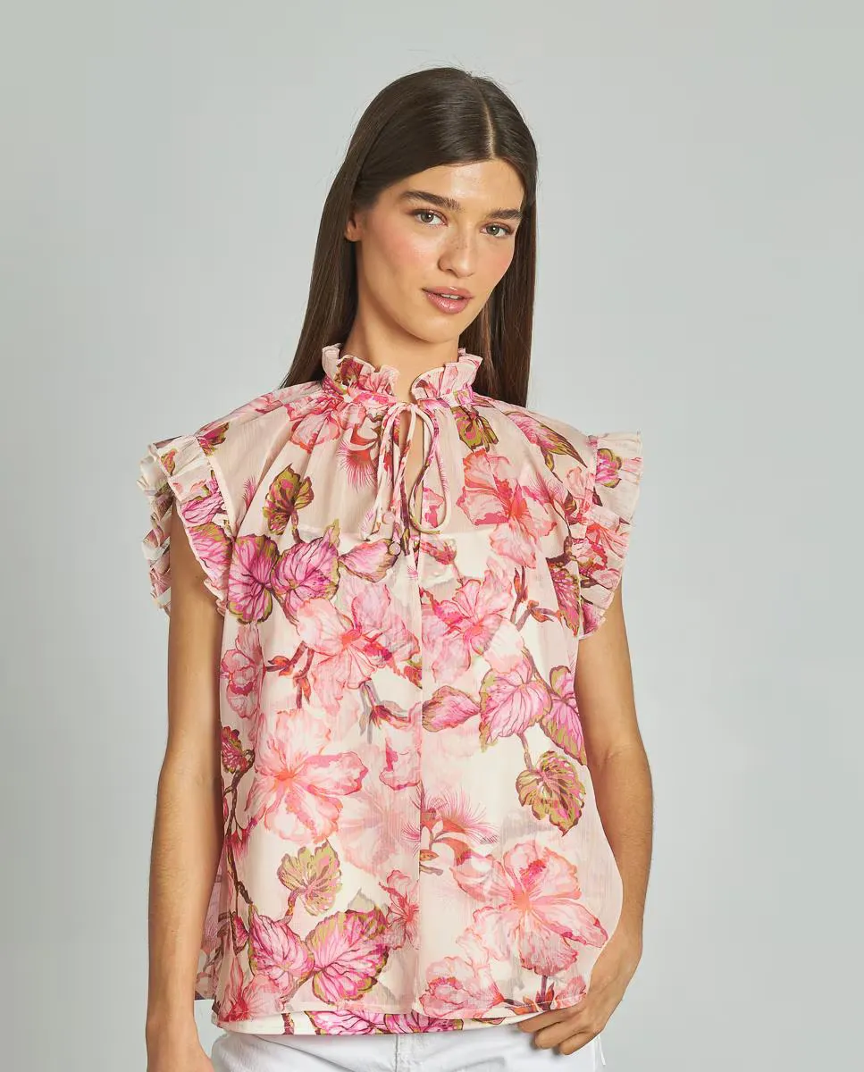 Струящаяся женская блузка с принтом, бантом на шее и V-образным вырезом Alma en Pena, фуксия
Струящаяся женская блузка с принтом, бантом на шее и V-образным вырезом Alma en Pena, фуксия