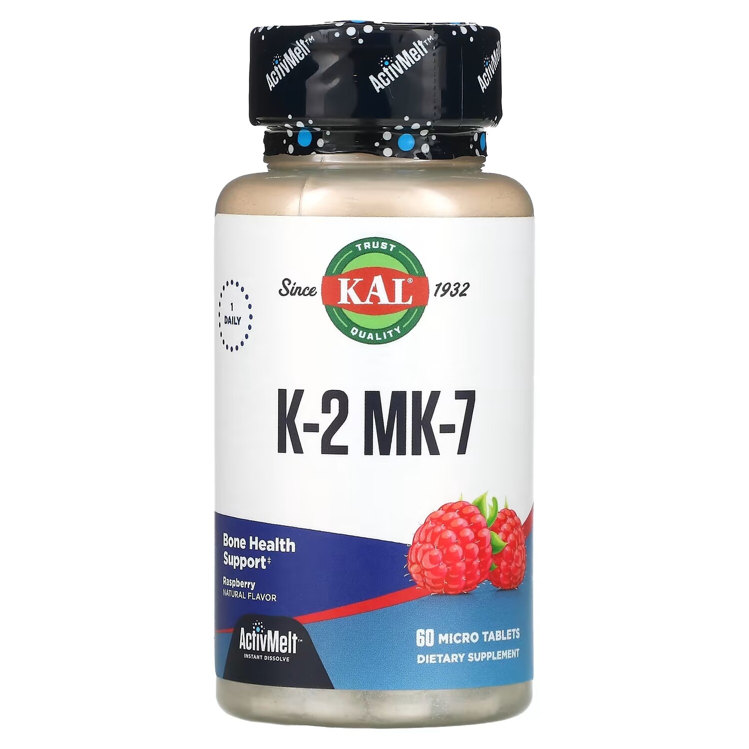 KAL K-2 MK-7 поддержка костей малина, 60 микротаблеток
KAL K-2 MK-7 поддержка костей малина, 60 микротаблеток
