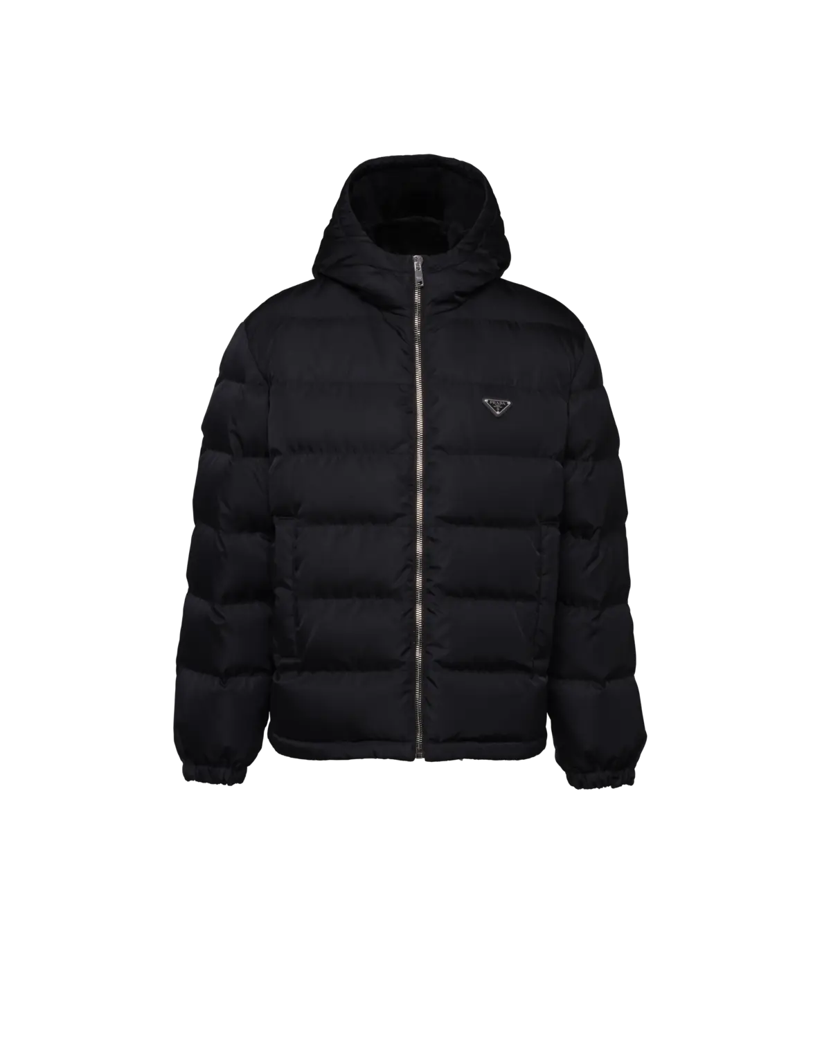 Укороченная пуховая куртка из переработанного нейлона Prada, черный
Укороченная пуховая куртка из переработанного нейлона Prada, черный