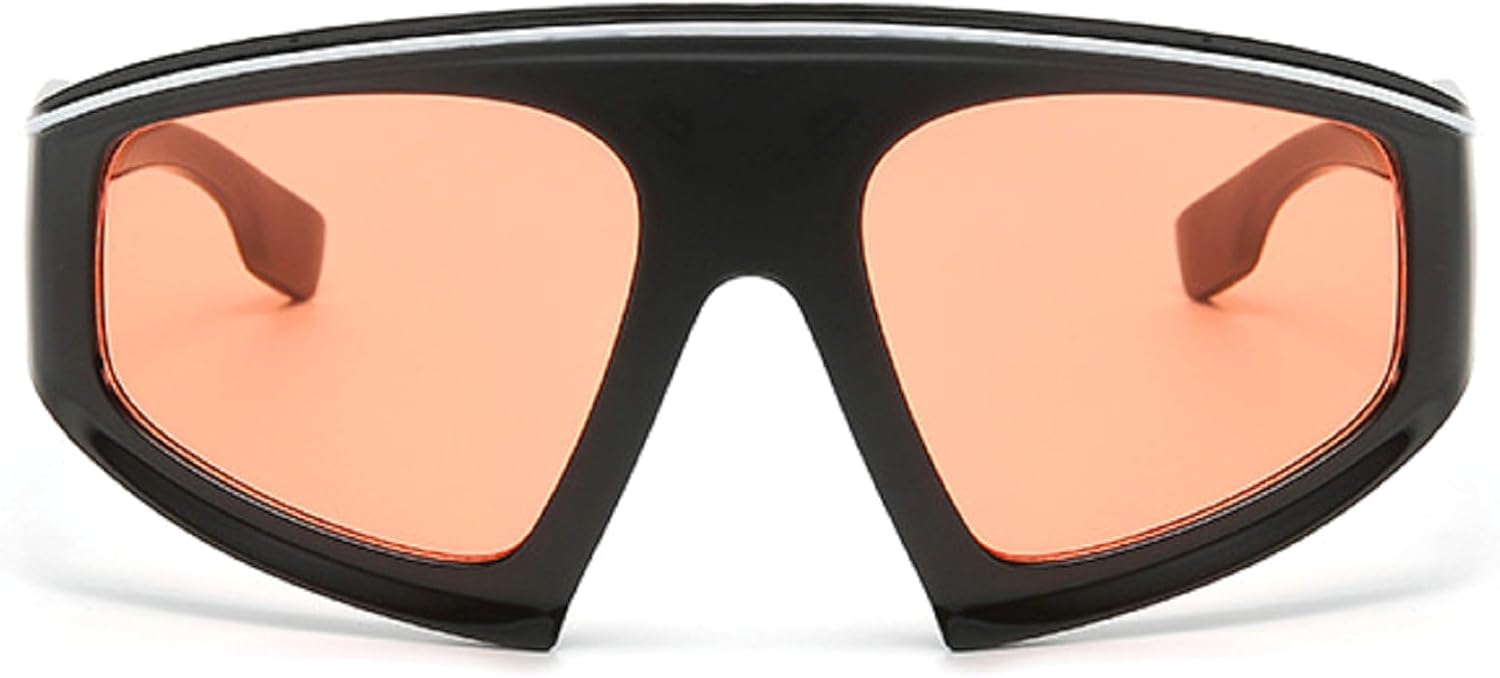 Уникальные цельные солнцезащитные очки большого размера конфетных цветов для женщин, модные солнцезащитные очки неправильной формы для мужчин в стиле хип-хоп для вождения mincl, Black&orange
Уникальные цельные солнцезащитные очки большого размера конфетных цветов для женщин, модные солнцезащитные очки неправильной формы для мужчин в стиле хип-хоп для вождения mincl, Black&orange