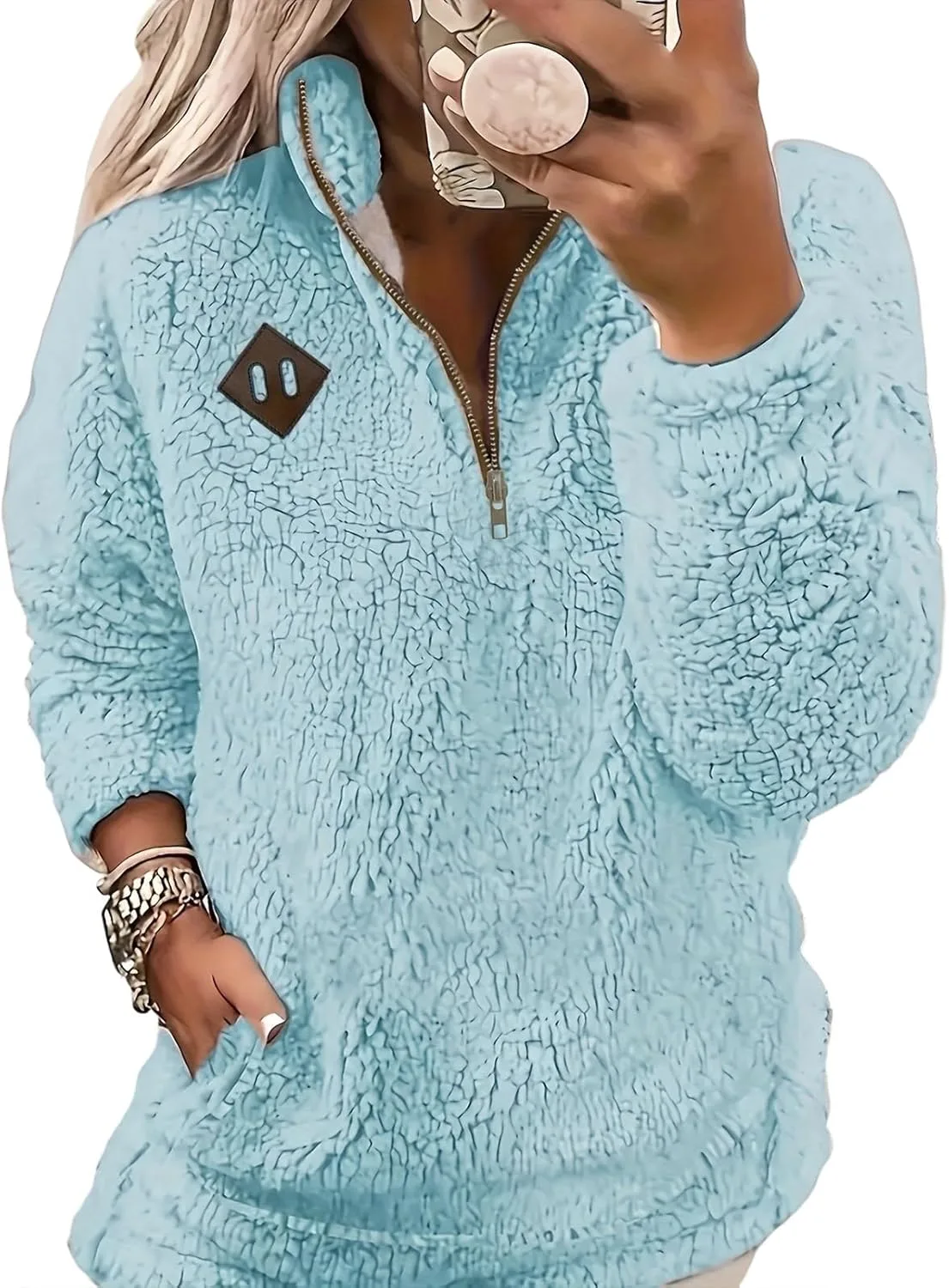 NaRHbrg свитшот для женщин, флисовый пуловер с четвертью молнии, длинный рукав
NaRHbrg свитшот для женщин, флисовый пуловер с четвертью молнии, длинный рукав