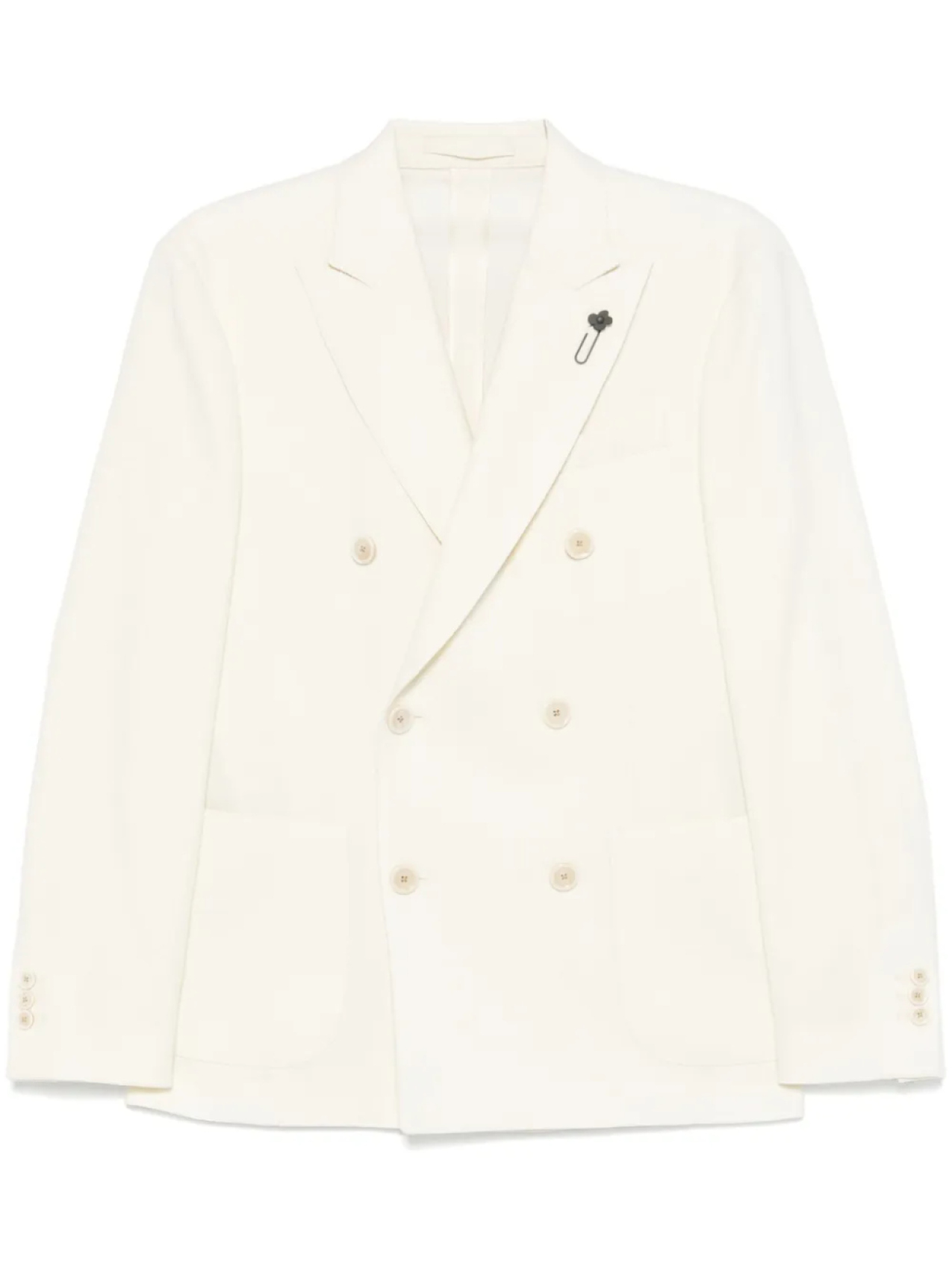 Lardini двубортный пиджак, белый
Lardini двубортный пиджак, белый
