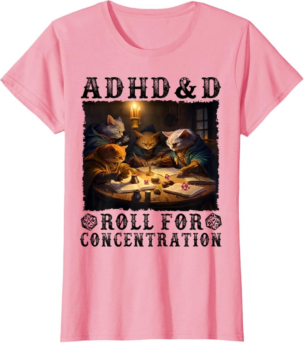 Женская футболка Funny Tees Gamer RPG Apparel Cats RPG Gamer Roll For Concentration, розовый
Женская футболка Funny Tees Gamer RPG Apparel Cats RPG Gamer Roll For Concentration, розовый