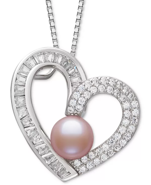 Ожерелье из стерлингового серебра с подвеской в форме сердца из искусственного пресноводного жемчуга (6-7 мм) и кубического циркония, длиной 18 дюймов Belle De Mer, pink
Ожерелье из стерлингового серебра с подвеской в форме сердца из искусственного пресноводного жемчуга (6-7 мм) и кубического циркония, длиной 18 дюймов Belle De Mer, pink