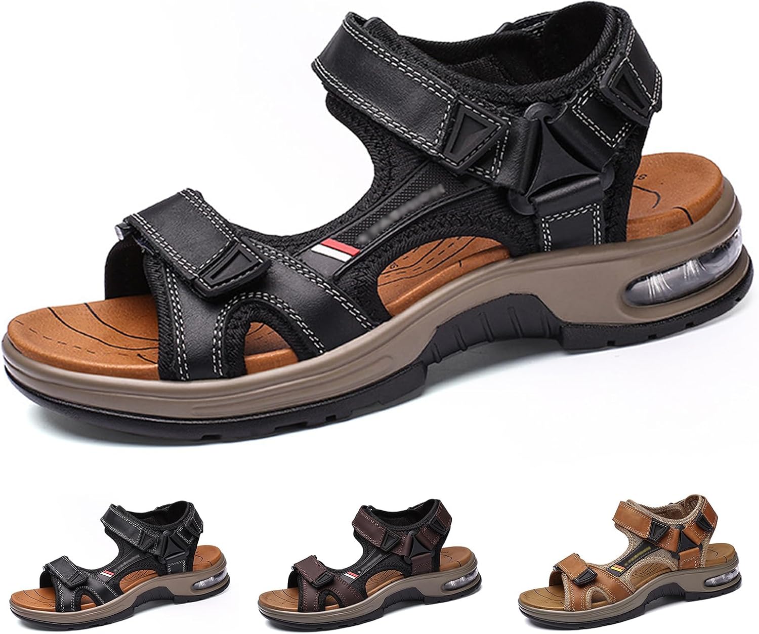 Мужские спортивные кожаные сандалии с открытым носком, легкие нескользящие прогулочные туфли, регулируемые водные туфли с воздушной подушкой для пляжа и походов на открытом воздухе Generic, черный
Мужские спортивные кожаные сандалии с открытым носком, легкие нескользящие прогулочные туфли, регулируемые водные туфли с воздушной подушкой для пляжа и походов на открытом воздухе Generic, черный