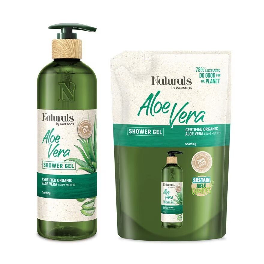 Naturals by Watsons Naturals By Watsons True Natural Гель для душа с алоэ вера, 490 мл+450 мл (сменный блок), White
Naturals by Watsons Naturals By Watsons True Natural Гель для душа с алоэ вера, 490 мл+450 мл (сменный блок), White