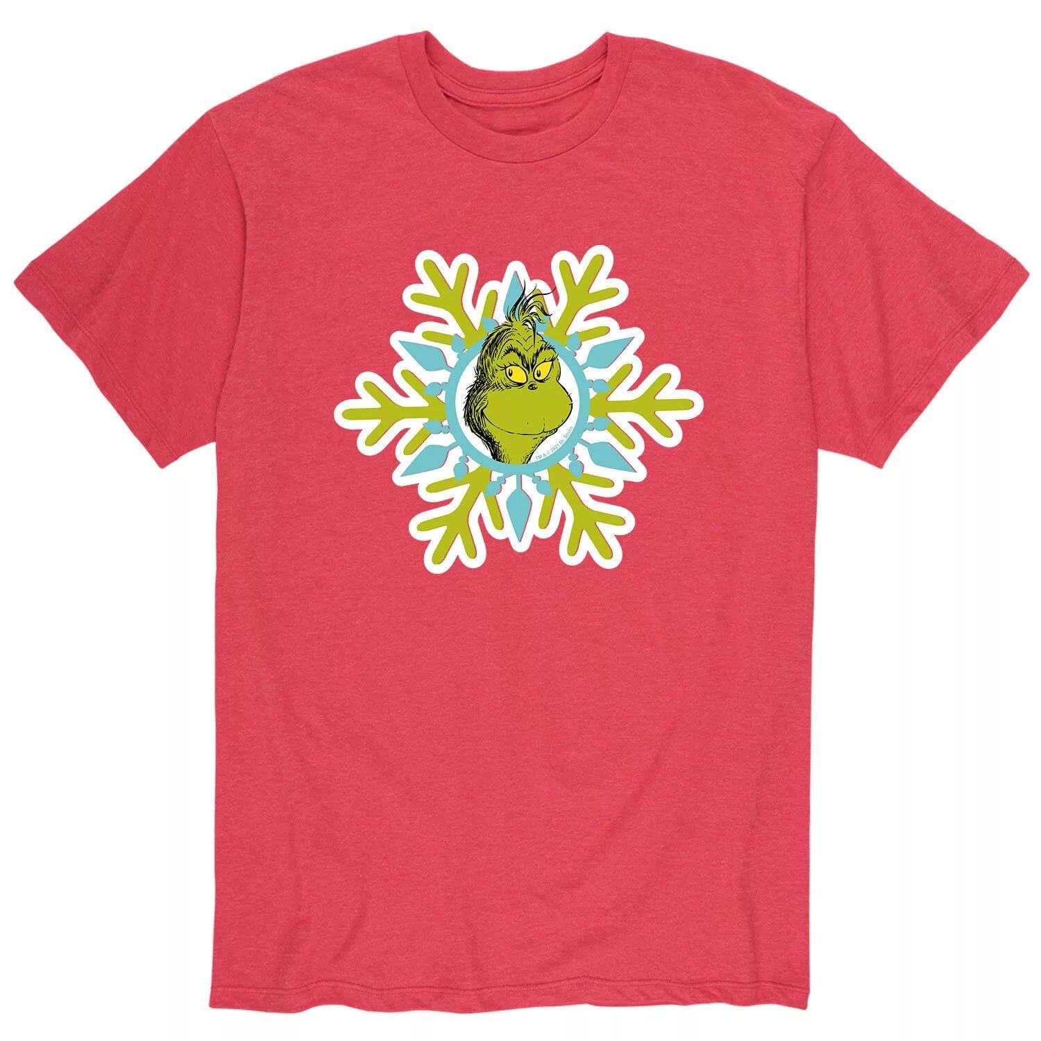 Мужская футболка Dr. Seuss The Grinch Face со снежинками Licensed Character 
Мужская футболка Dr. Seuss The Grinch Face со снежинками Licensed Character