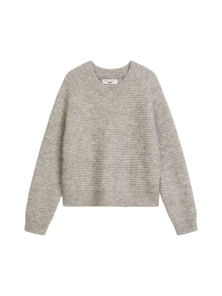 Укороченный вязаный свитер с V-образным вырезом цвета меланж Marc O'Polo DENIM
Укороченный вязаный свитер с V-образным вырезом цвета меланж Marc O'Polo DENIM