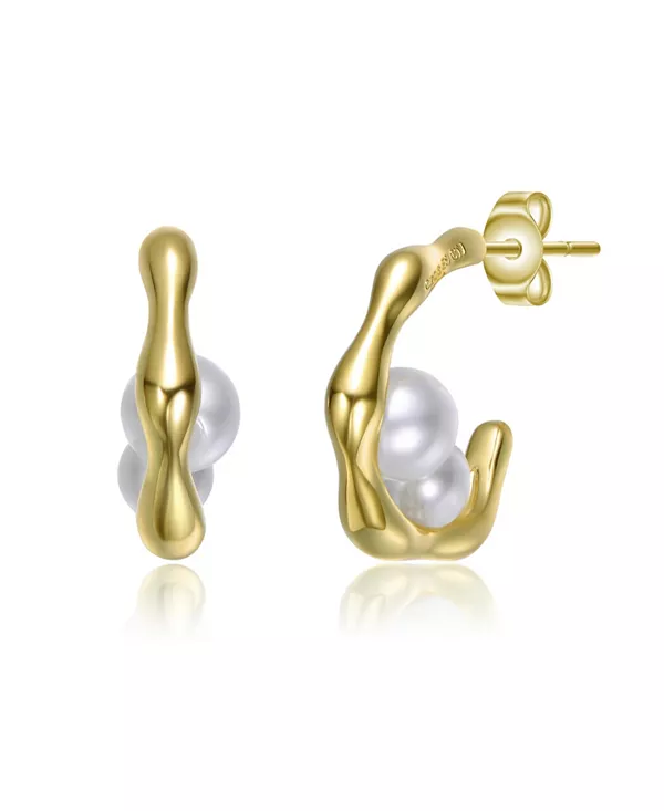 Современные серьги-хаги с покрытием из 14-каратного золота, изогнутым дизайном и жемчужным акцентом Rachel Glauber, gold
Современные серьги-хаги с покрытием из 14-каратного золота, изогнутым дизайном и жемчужным акцентом Rachel Glauber, gold