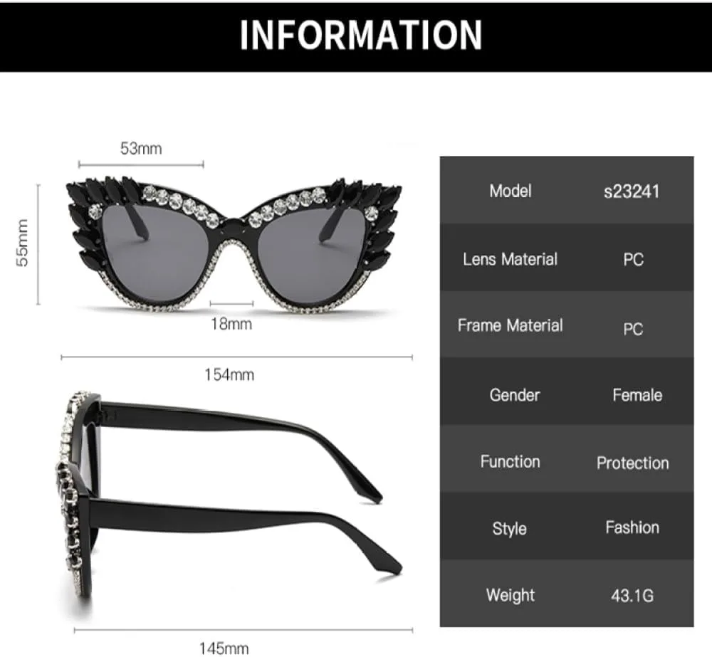 MUTYNE Стильные солнцезащитные очки «кошачий глаз» с крупными бриллиантами, каплевидной формы. Солнцезащитные очки «кошачий глаз» с бриллиантами, Blue Black
MUTYNE Стильные солнцезащитные очки «кошачий глаз» с крупными бриллиантами, каплевидной формы. Солнцезащитные очки «кошачий глаз» с бриллиантами, Blue Black