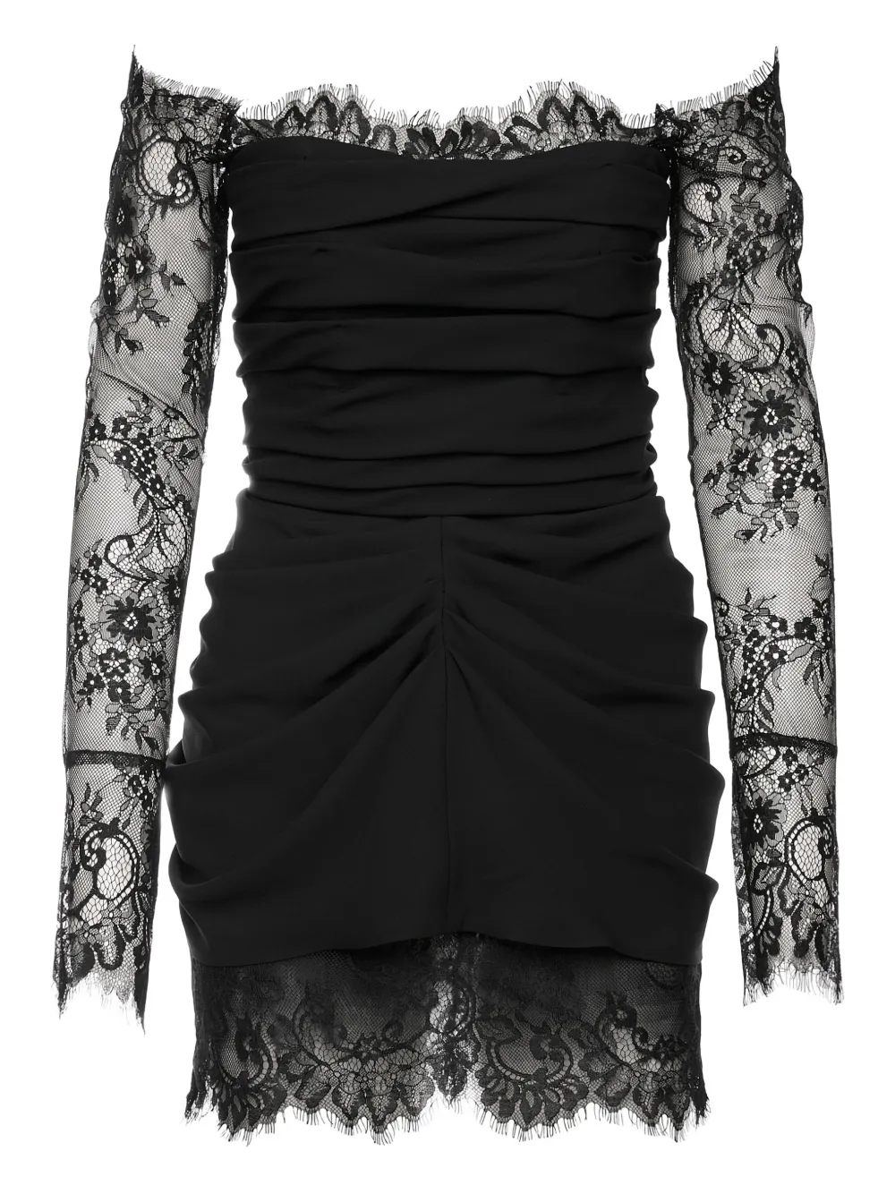 Мини-платье с драпировкой и кружевной отделкой Ana Radu, черный
Мини-платье с драпировкой и кружевной отделкой Ana Radu, черный