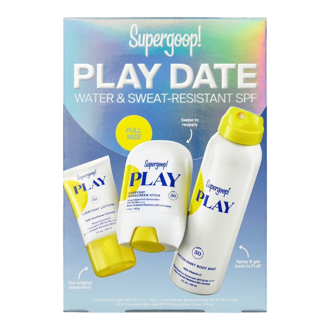 Набор солнцезащитных средств Supergoop! Play Date Pool & Sport SPF, 3 предмета
Набор солнцезащитных средств Supergoop! Play Date Pool & Sport SPF, 3 предмета