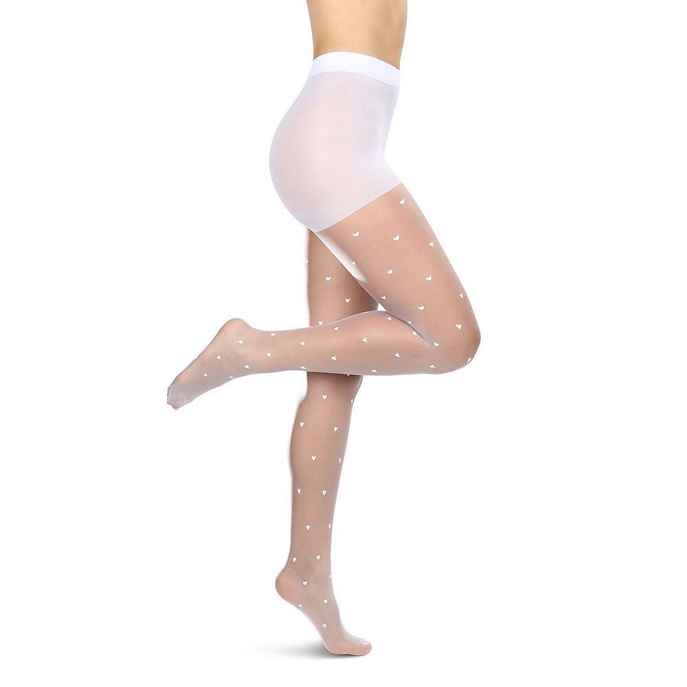 Женские прозрачные нейлоновые колготки с мини-сердечками MeMoi, белый
Женские прозрачные нейлоновые колготки с мини-сердечками MeMoi, белый