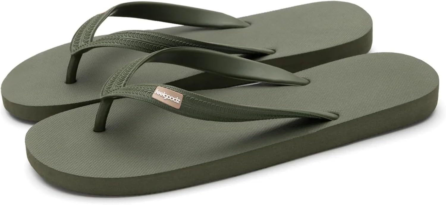 Мужские классические резиновые шлепанцы Feelgoodz - водонепроницаемые, 100 натуральный резина и полностью веганские сандалии, сертифицированные по стандарту справедливой торговли, экологически чистые и ремесленно изготовленные, Olive
Мужские классические резиновые шлепанцы Feelgoodz - водонепроницаемые, 100 натуральный резина и полностью веганские сандалии, сертифицированные по стандарту справедливой торговли, экологически чистые и ремесленно изготовленные, Olive