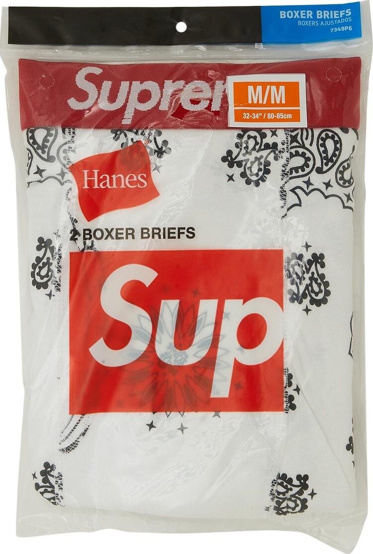 Боксеры Supreme x Hanes Bandana Boxer Briefs (2 Pack) 'White', белый
Боксеры Supreme x Hanes Bandana Boxer Briefs (2 Pack) 'White', белый