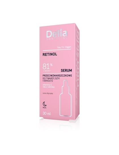 Сыворотка против морщин для лица, шеи и декольте на ночь 30мл Delia Cosmetics RETINOL
Сыворотка против морщин для лица, шеи и декольте на ночь 30мл Delia Cosmetics RETINOL