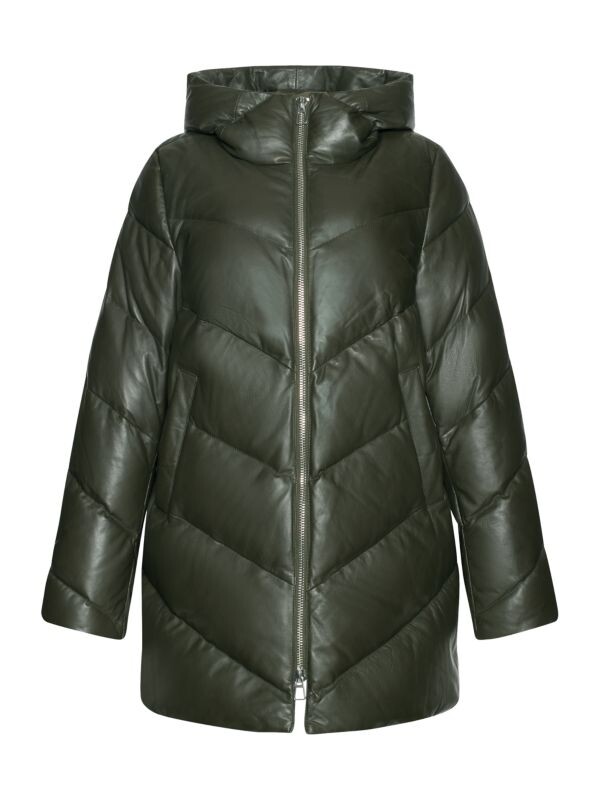 Кожаная стеганая куртка-пуховик WOLFIE FURS с прикрепленным капюшоном, черный
Кожаная стеганая куртка-пуховик WOLFIE FURS с прикрепленным капюшоном, черный