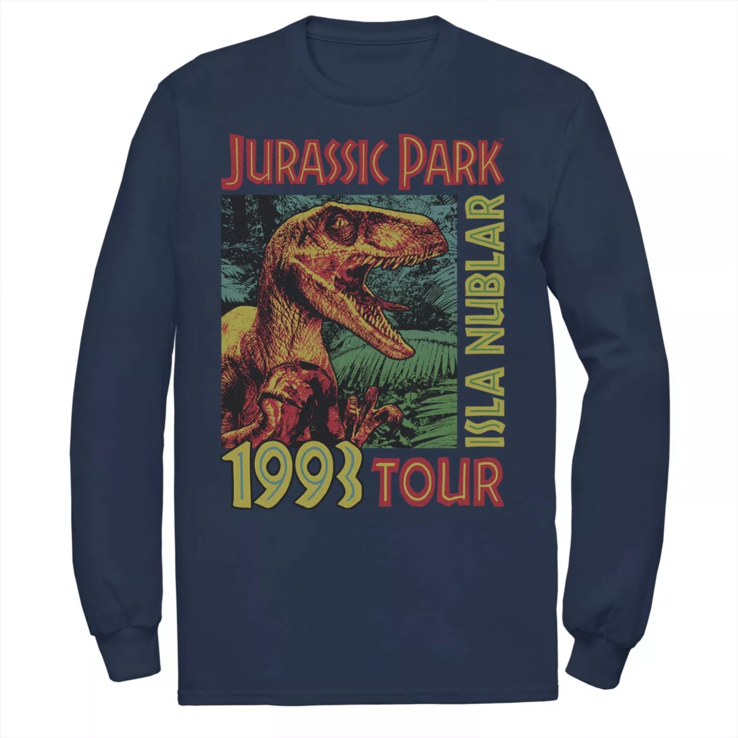 Мужская футболка с плакатом тура «Кюрского периода Исла Нублар 1993 года» Jurassic Park, синий
Мужская футболка с плакатом тура «Кюрского периода Исла Нублар 1993 года» Jurassic Park, синий