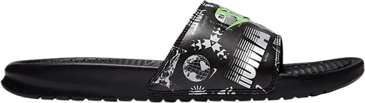 Сандалии Nike Benassi JDI Print Slide 'Run To Tokyo', черный 
Сандалии Nike Benassi JDI Print Slide 'Run To Tokyo', черный