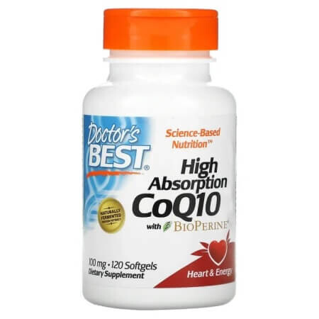 Коэнзим Q10 с высокой степенью всасывания с BioPerine, Doctor's Best, 100 мг, 120 капсул
Коэнзим Q10 с высокой степенью всасывания с BioPerine, Doctor's Best, 100 мг, 120 капсул