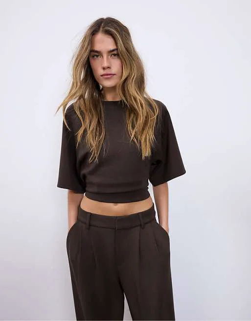 Коричневая футболка с короткими рукавами Stradivarius Soft-touch
Коричневая футболка с короткими рукавами Stradivarius Soft-touch
