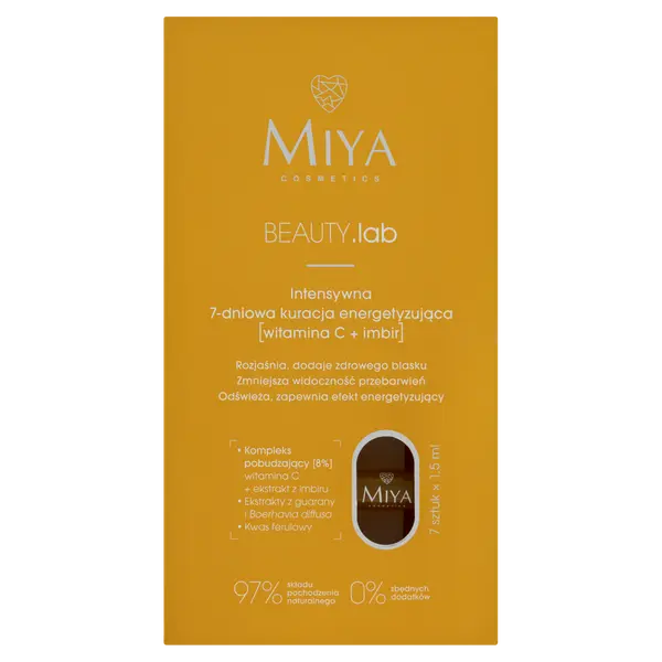 Интенсивный 7-дневный осветляющий уход за кожей лица, 7x1,5 мл Miya Cosmetics Beauty.Lab
Интенсивный 7-дневный осветляющий уход за кожей лица, 7x1,5 мл Miya Cosmetics Beauty.Lab