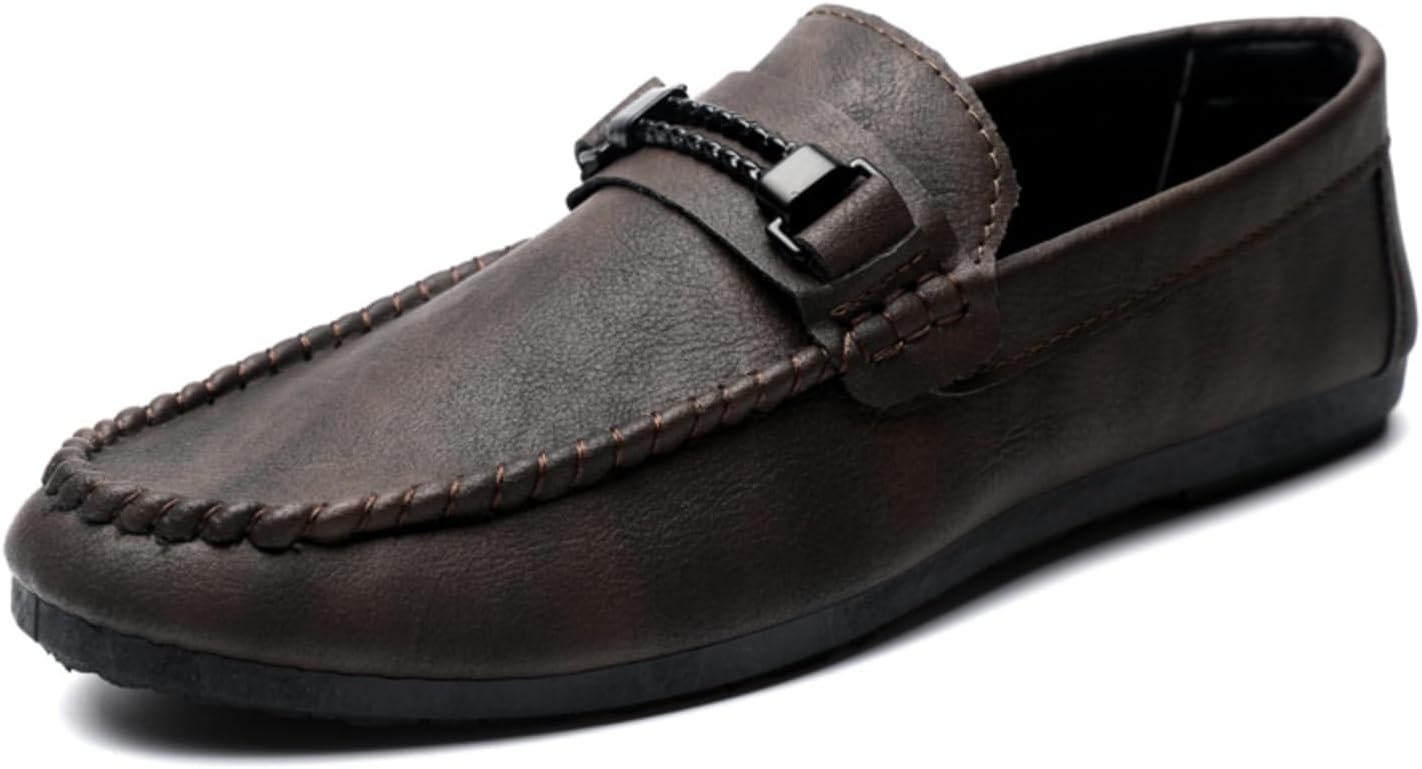 Мужские кожаные лоферы-слипоны с плетеным узлом или металлической пряжкой, Мягкие повседневные туфли с комфортной резиновой подошвой для делового кэжуал и повседневной носки Kelibasi, коричневый
Мужские кожаные лоферы-слипоны с плетеным узлом или металлической пряжкой, Мягкие повседневные туфли с комфортной резиновой подошвой для делового кэжуал и повседневной носки Kelibasi, коричневый