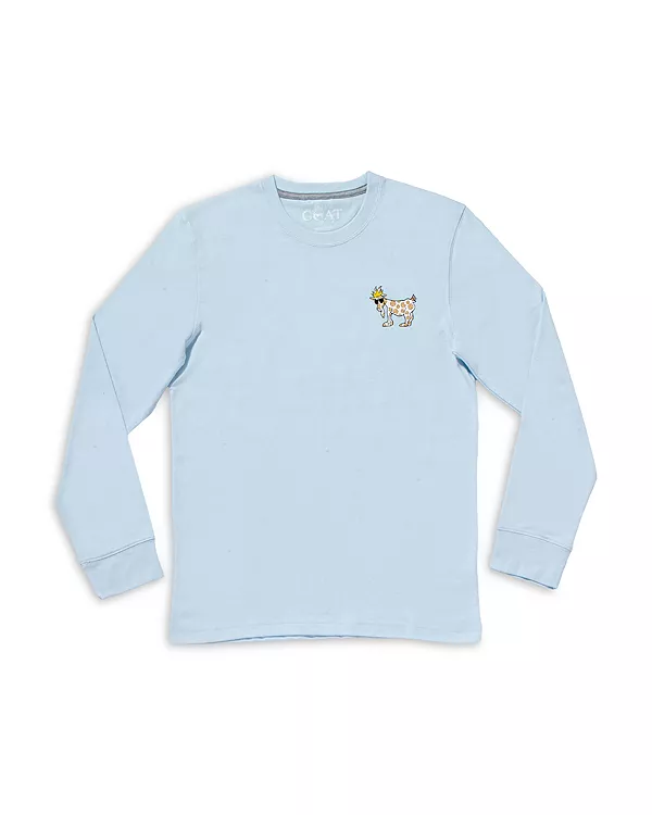 Детская футболка с длинными рукавами и принтом - для малышей и взрослых. Goat Usa, синий
Детская футболка с длинными рукавами и принтом - для малышей и взрослых. Goat Usa, синий