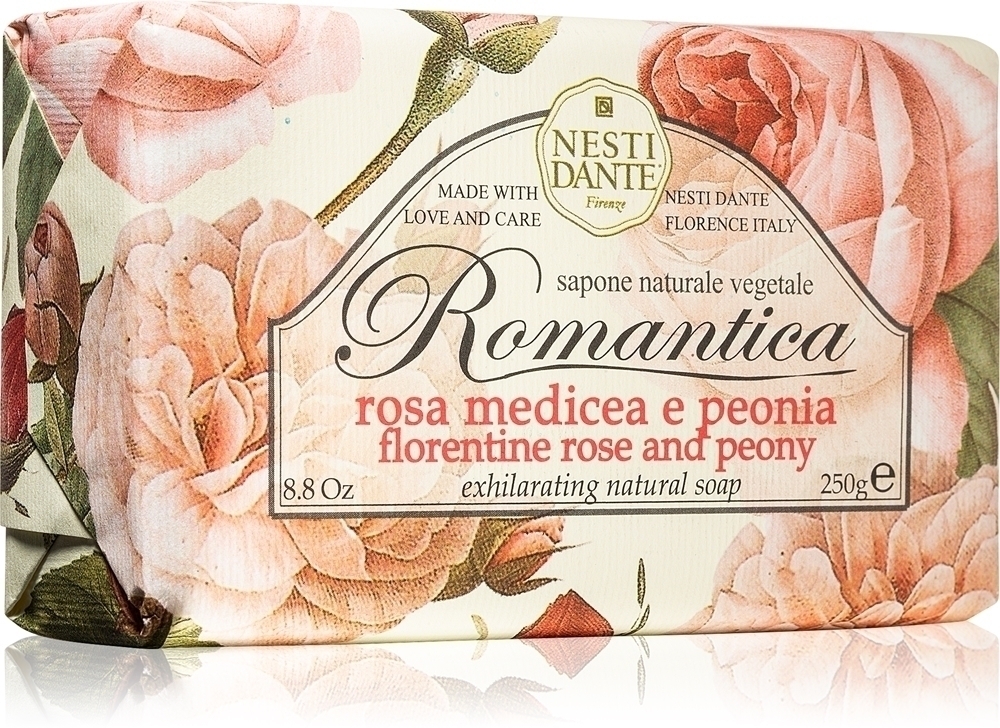 Натуральное мыло Romantica с флорентийской розой и пионом Nesti Dante, 250 гр
Натуральное мыло Romantica с флорентийской розой и пионом Nesti Dante, 250 гр