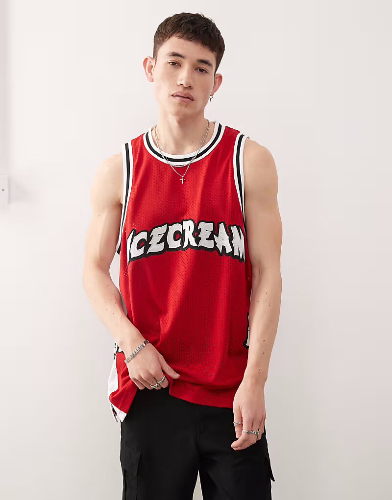 Баскетбольный жилет ICECREAM с аппликацией в виде бегущего щенка красного цвета
Баскетбольный жилет ICECREAM с аппликацией в виде бегущего щенка красного цвета