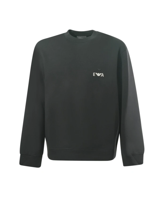 Свитшот с круглым вырезом Emporio Armani, черный
Свитшот с круглым вырезом Emporio Armani, черный