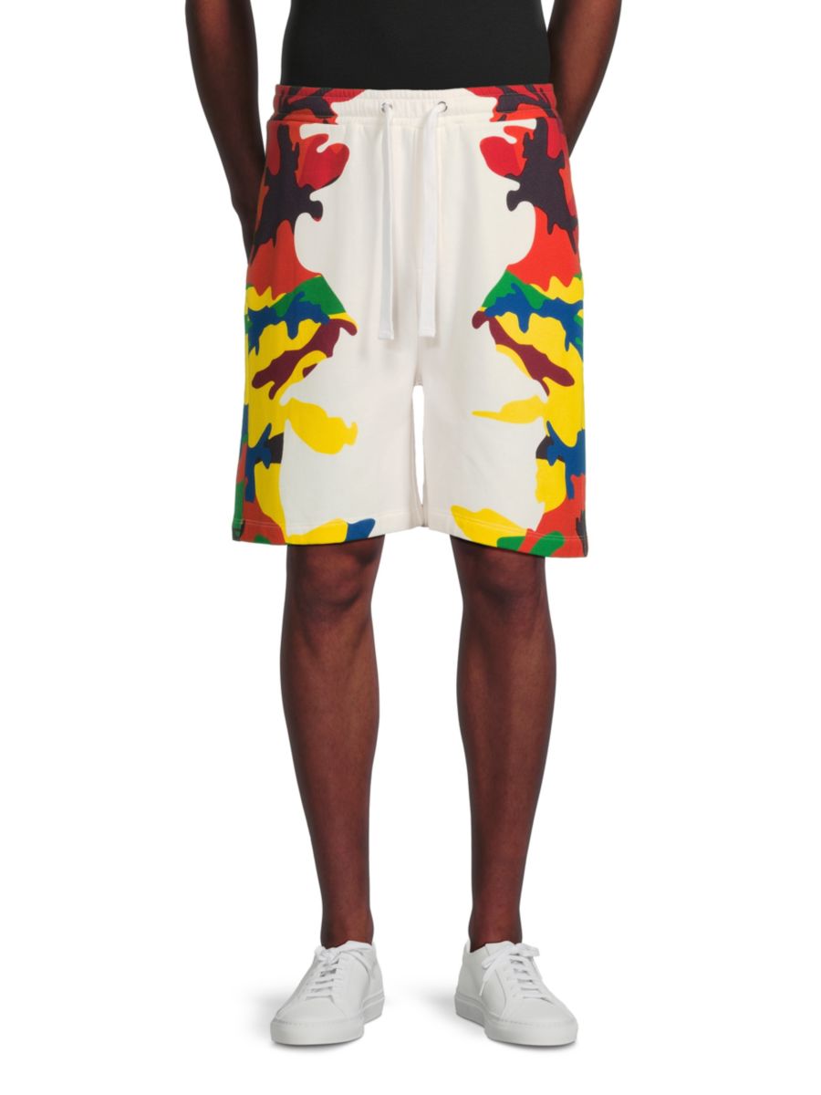 Шорты из хлопковой смеси с камуфляжным принтом и завязками Valentino, белый мульти
Шорты из хлопковой смеси с камуфляжным принтом и завязками Valentino, белый мульти