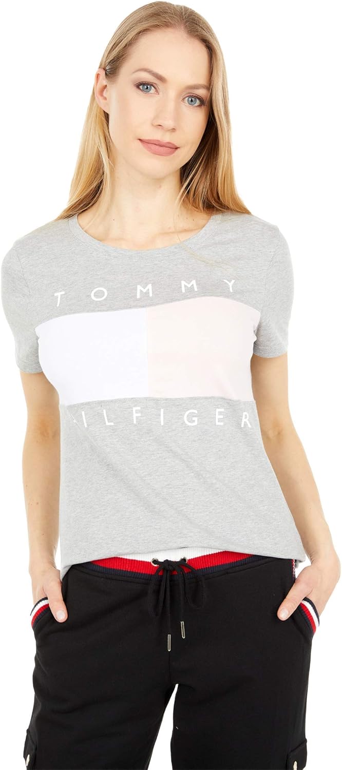 Женская классическая хлопковая футболка Tommy Hilfiger с короткими рукавами и круглым вырезом с логотипом, Stone Grey Heather
Женская классическая хлопковая футболка Tommy Hilfiger с короткими рукавами и круглым вырезом с логотипом, Stone Grey Heather
