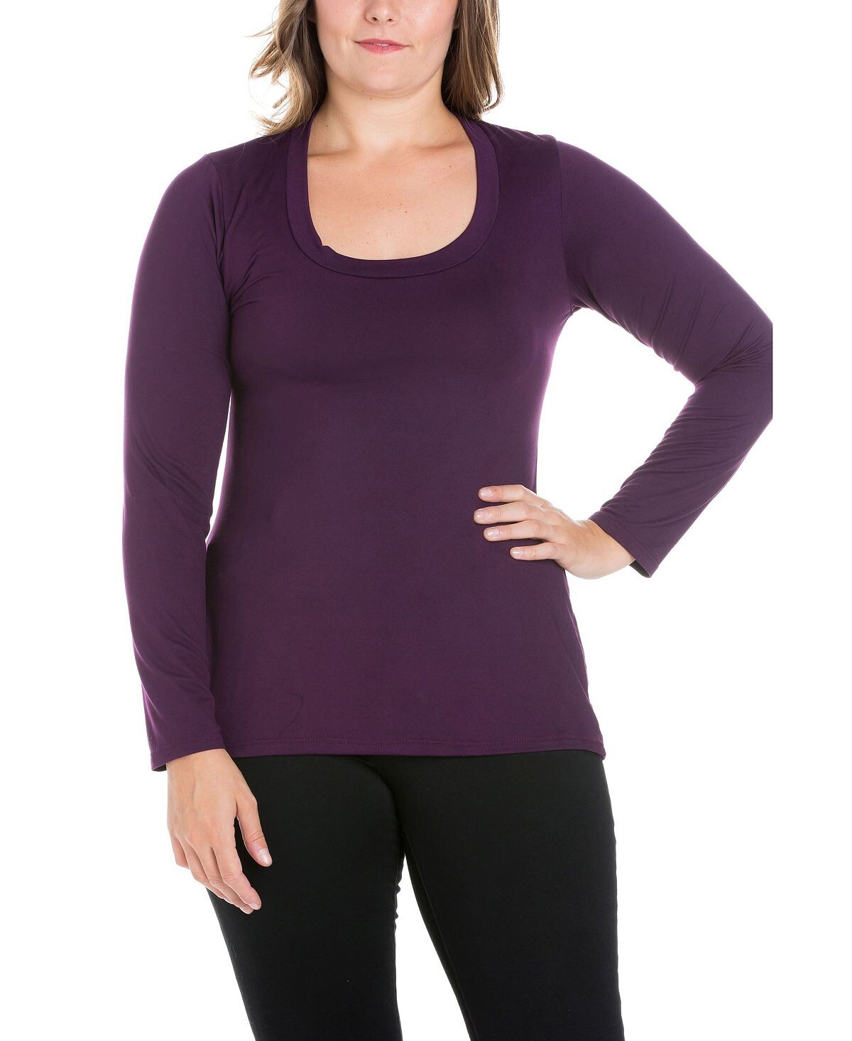 Женская футболка больших размеров с длинными рукавами 24seven Comfort Apparel, фиолетовый
Женская футболка больших размеров с длинными рукавами 24seven Comfort Apparel, фиолетовый